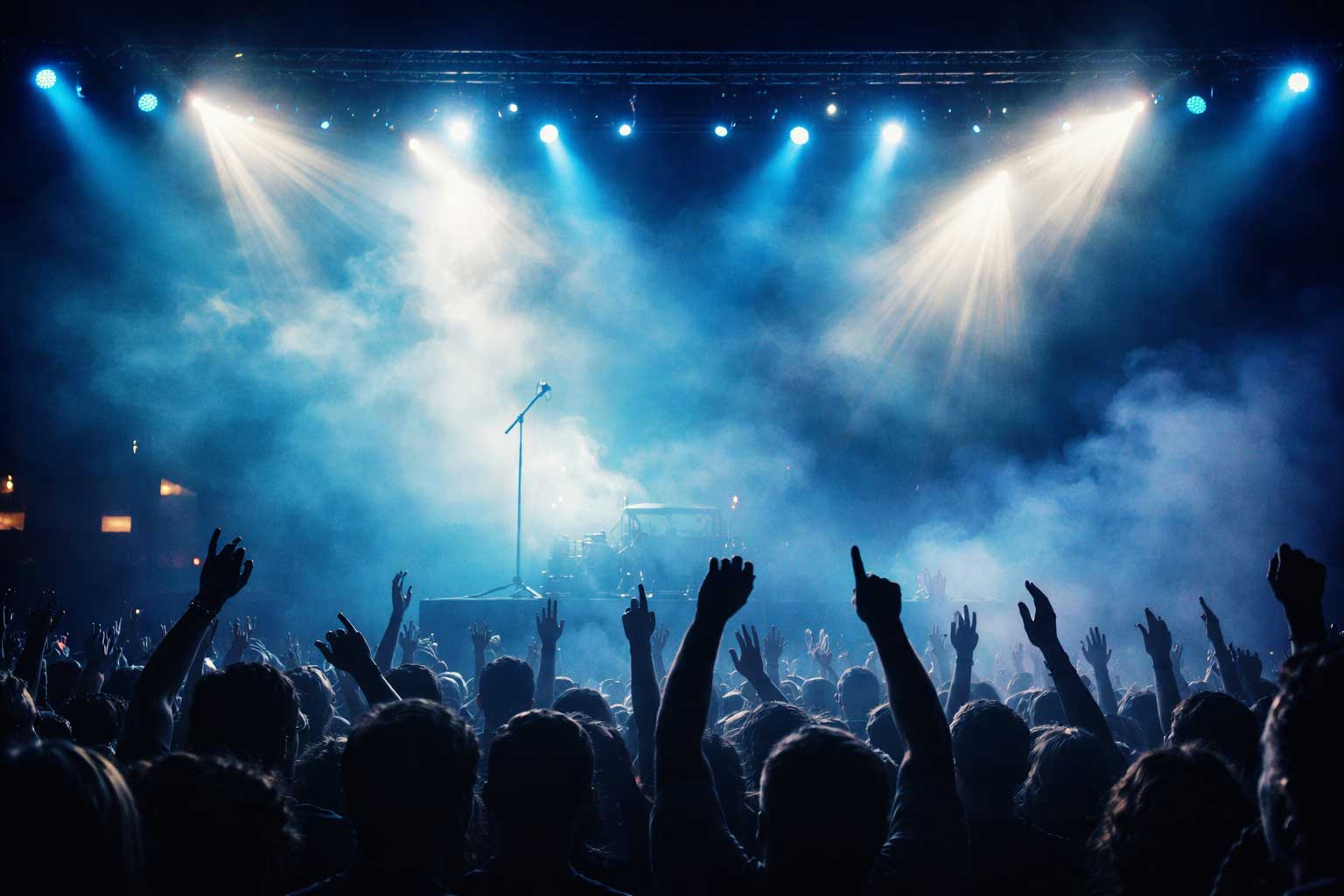 Rock star performing